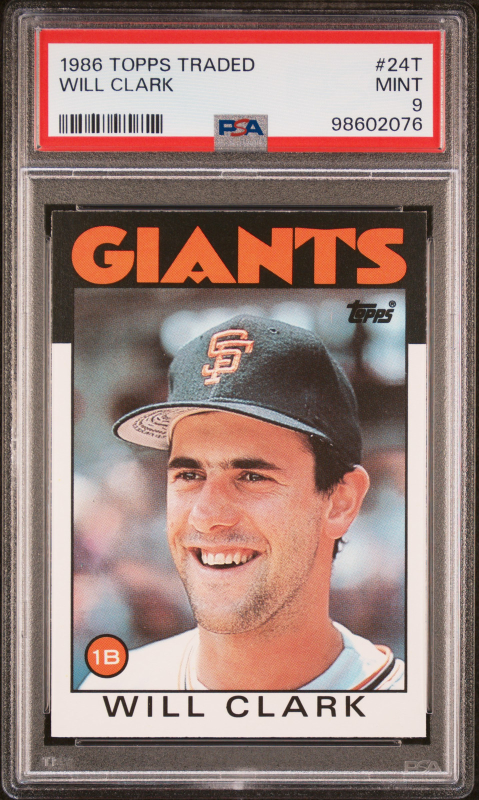 1986 TOPPS TRADED #24T WILL CLARK ROOKIE RC PSA 9