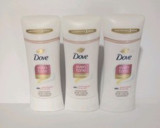 3 Pack Dove Even Tone Antiperspirant Deodorant Stick, 2.8 oz Ea Peach Rice Milk