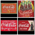 Lot Of 4 Coca Cola Coke Metal Sign Pack 8x12 Reproduction Vintage Retro Rustic