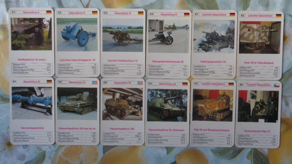 Quartett Militär Historische Geschütze Ausgabe 1978 - Bild 2 von 4