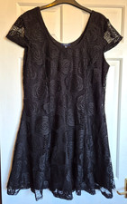 Samya Black Cap sleeve Lined Lace Dress  Size 20 BNWOT