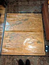Huge 54 x 60" Antique 1892 Wall Map of Jefferson County New York Blankman School
