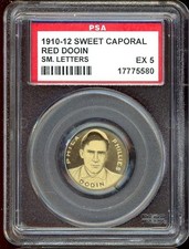 1910-12 Sweet Caporal Pins P2 Red Dooin Small Letters PSA 5