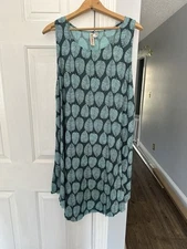 EUC HULA HULA Hawaii Mango Leaves Cover Up Dress Kristen One Size Rayon