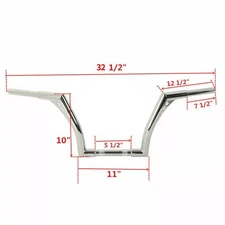 Chrome 10" Rise Ape Hangers Handlebar For Kawasaki Vulcan 500