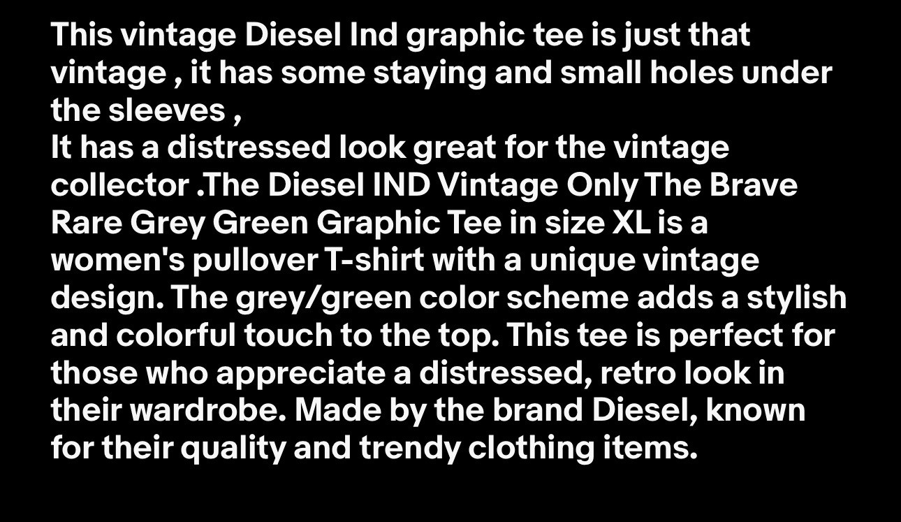 Diesel  IND Vintage Born To B Brave Rare Grey Green Graphic Tee Distressed SZ.XL image 3