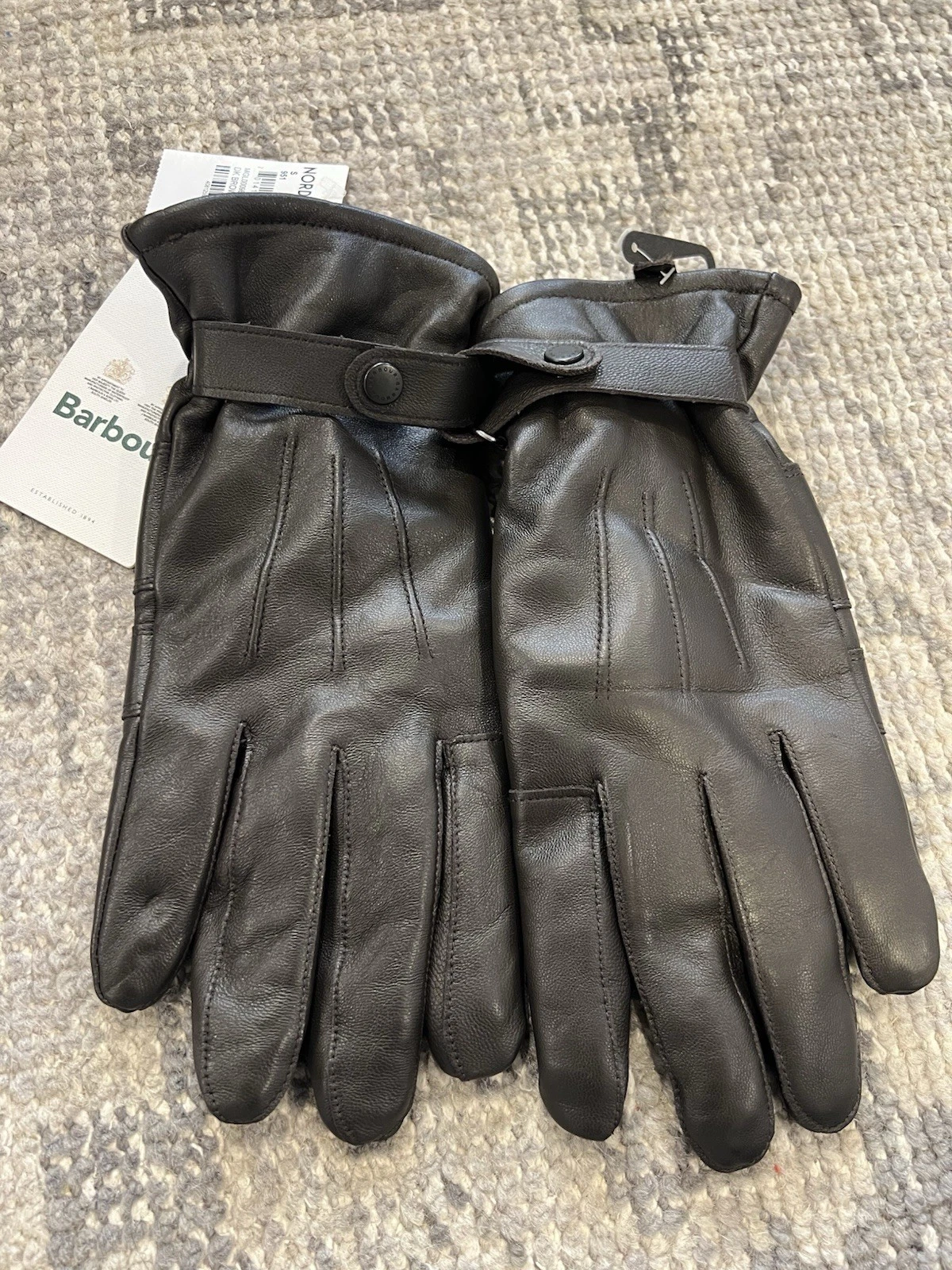 Barbour Men’s Brown Leather Gloves New With Damaged Tags Size Small