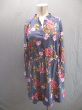 BLUSH Size XL Womens Floral Split Neck Drawstring Long Sleeve Flare Dress 265