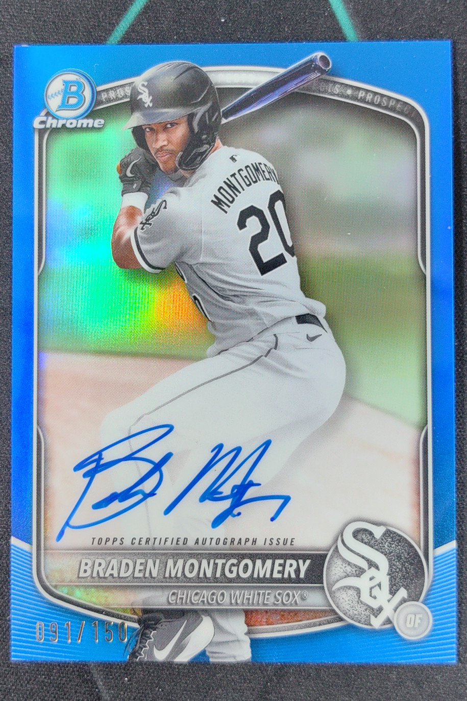 2025 Topps Chrome Bowman Braden Montgomery Blue Refractor Auto /150 #CPA-BM