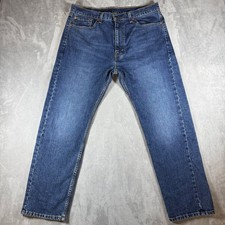 Levis 505 Regular Fit Mens Jeans 36x30 Medium Wash Blue Straight Leg Denim