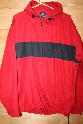 CHAPS Ralph Lauren Red Windbreaker Jacket Men s XL Hooded Lightweight