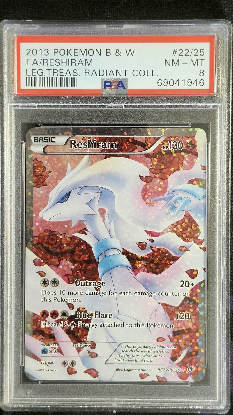 Pokemon PSA 8 Reshiram RC22/RC25 Legendary Treasures Radiant Collection