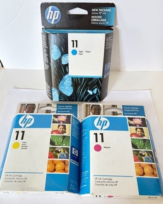 3Pack Sealed Genuine HP 11 CYM InkCartridges C4836A C4837A C4838A, EXP:2010/2012