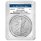 2025-W $1 1-oz Burnished American Silver Eagle PCGS SP69 FS West Point Label