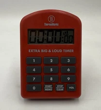 Thermoworks Waterproof Countdown Timer Extra Big And Loud Red Magnetic Back
