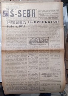 Rare Malta Political Newspaper MLP Is Sebh May 1958