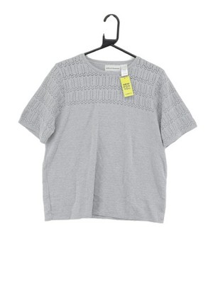 Vintage Alfred Dunner Damen Top M Silber Acryl mit anderen Basic