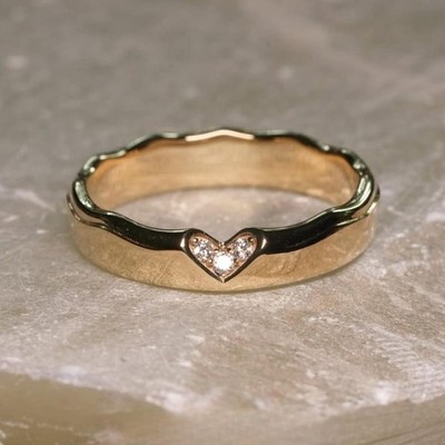 0.30 CT Flush Setting Curved Band Minimalist Wavy Daisy Wedding Cluster Ring Her