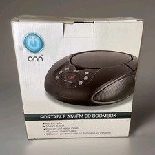 ONN -Portable AM/FM CD Boombox Radio-AC Power/Battery-NEW