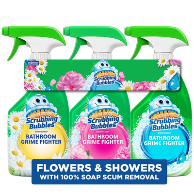 #ad Scrubbing Bubbles Flowers amp; Showers Bathroom Grime Fighter Spray 32 Oz. 3 Pk $22.55
