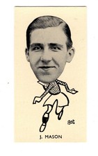  Scottish Footballers Soccer Cigarette Card 1938 #36 Jommie Mason Third Lanark