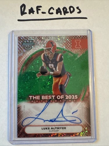 2025 Bowman Best University Football Green Mini-Diamond Refractor Luke Altmyer #BOA-LA
