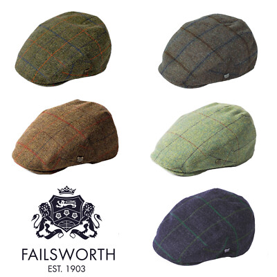 Failsworth Wildhüter Karo Wollmütze Farbwahl Lovat Tweed Duschfest