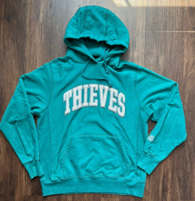 100 Thieves Teal Panel Hoodie With Varsity Lettering Adult Medium