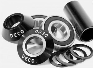 DECO BMX MID BOTTOM BRACKET KIT BLACK 22MM FREESTYLE BIKES BEARINGS PARTS SPACER