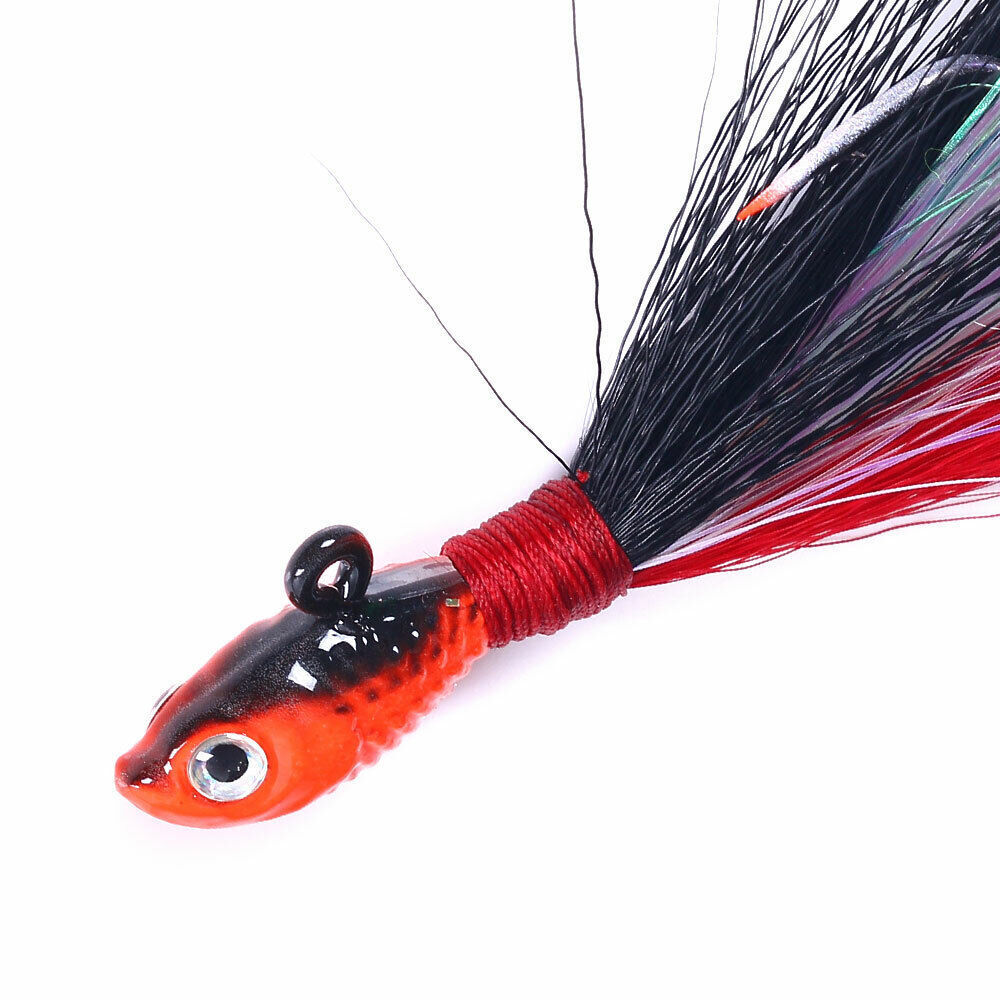 6 Leurres Bucktail Jigs Mer - 1/4oz à 3oz - Pour Truite, Bar, Bass
