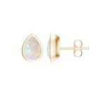 Gift | Bezel Set in 14k Gold Pear Cut Natural Gemstone Stud Earring For Women