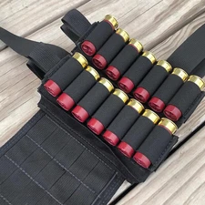 2Pcs Tactical 6 Rounds Shotgun Buttstock Bullet Shell Holder Ammo Carrier Pouch