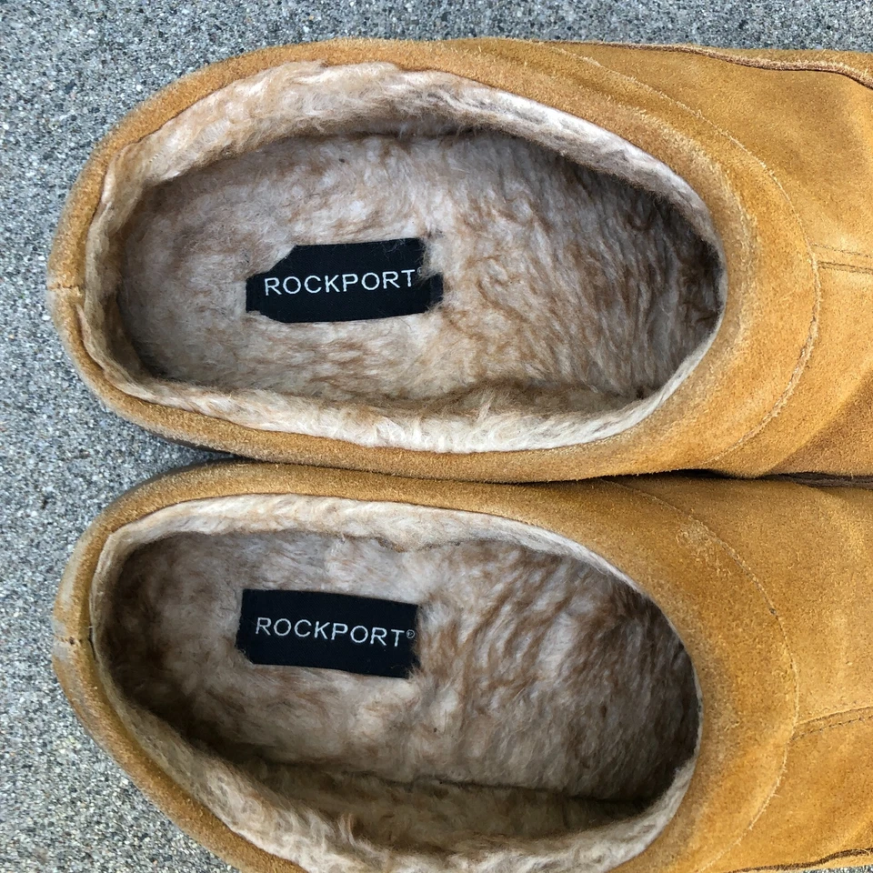 Zapatillas de casa de gamuza de cuero ROCKPORT para hombre 11 M tostadas suela de goma sin cordones Foto 2 de 4