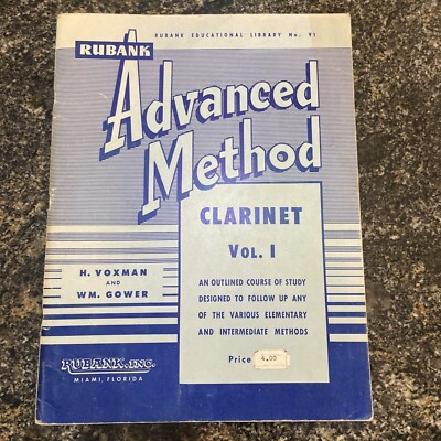 Sheet Music Rubank Advanced Clarinet Method Book Volume 1; No. 91