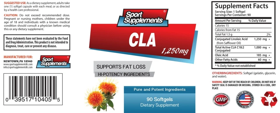 Suplemento pérdida de peso estómago - CLA 1250mg - pastillas quemador de grasa 6B Foto 4 de 4