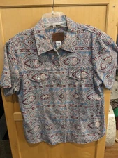 Pendleton  Shirt women's Large snap button denim Short Sleeve  Multicolor