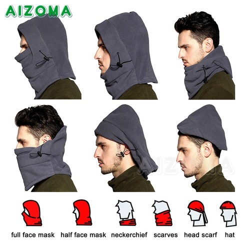 Hombres Mujeres Máscara facial completa a prueba de viento cuello de lana cálida pasamontañas para clima frío - Imagen 2 de 20