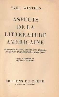 WINTERS Yvor - ASPEKTE DER AMERIKANISCHEN LITERATUR - 1947