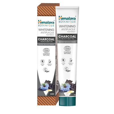 Himalaya Botanique Kohle Zahnpasta natürliche Aufhellung Fluorid & SLS frei