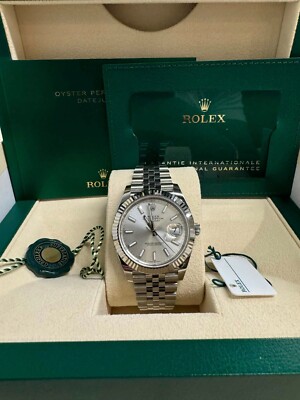 Rolex Datejust 41 126334 Silver Fluted Jubilee NEW 2025 COMPLETE FULL SET