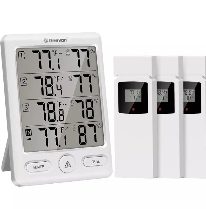 Digital Thermometer with Indoor/Outdoor Sensor (2 Color Options)