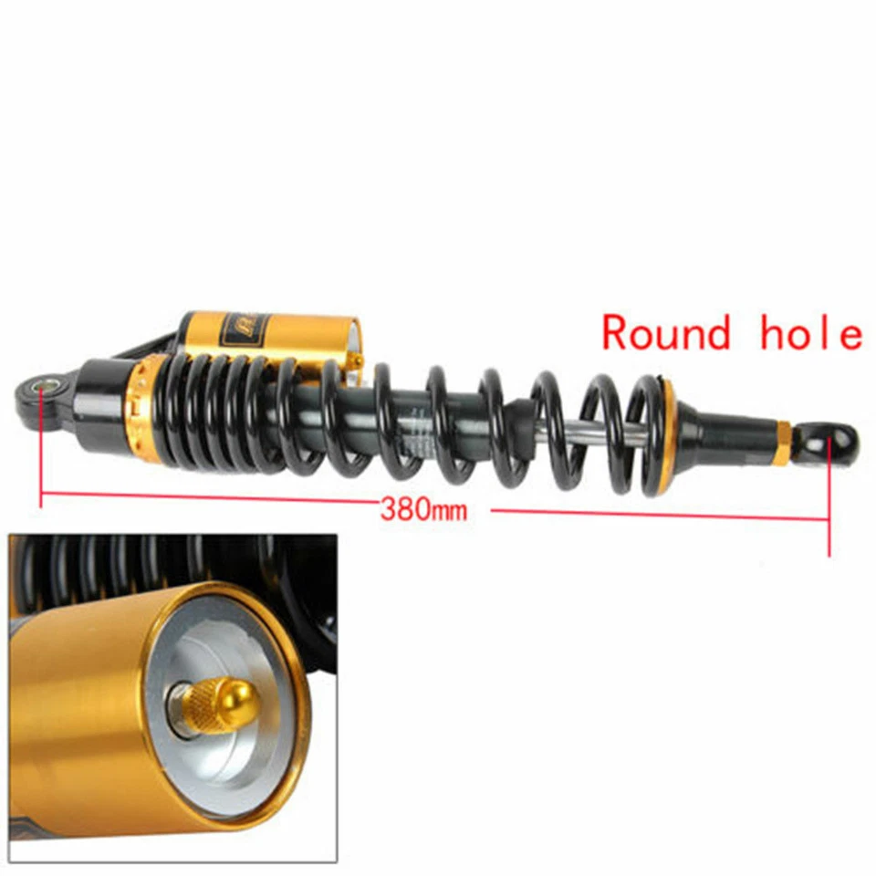 380mm For Honda Motorcycle  Rear Shock Dampers Absorbers Suspension Round Hole - Image 3 of 4
