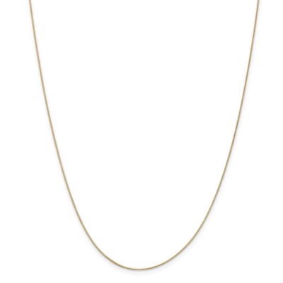 14 Karat Gelbgold 0,5 mm Box Gliederkette Halskette 14 Zoll