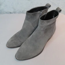 SOLE SOCIETY So Vixen Booties Womens 8M Gray Suede Leather Ankle Boots Heels