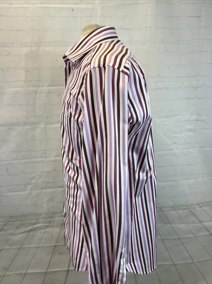Hugo Boss Men's Pink Striped Cotton Dress Shirt 16 - 41 $125 - Image 4 of 4