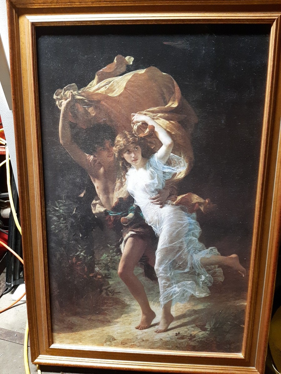 1880 The Storm by Pierre Auguste Cot Framed & Lighted Giclee