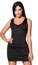 Black Racerback Criss Cross Ruched Mini Dress – Fitted Stretch Club Dress