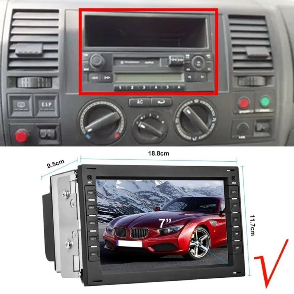 7" Android 15 Autoradio GPS Navi WiFi Für VW Polo 9N Passat B5 Golf Sharan T5 T4 - Bild 2 von 4