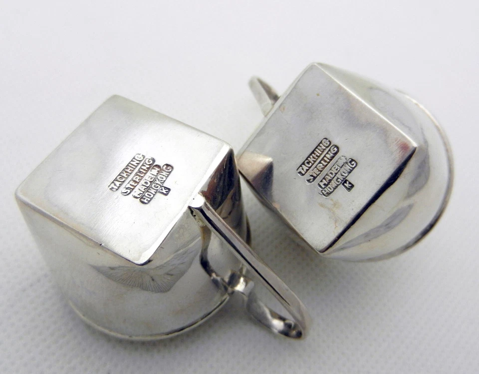 Olla de condimentos pequeña/mostaza Tacking Hong Kong Sterling y salero 47,2 G Foto 4 de 4