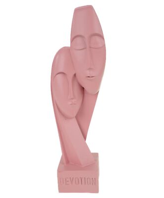 Alabaster Figur Devotion Hingabe Skulptur 21 cm Kunst Liebe Figurine lachsfarben